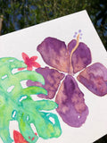 Maui Wildfire Relief Fundraiser: Original watercolor- Tranquil Botanicals
