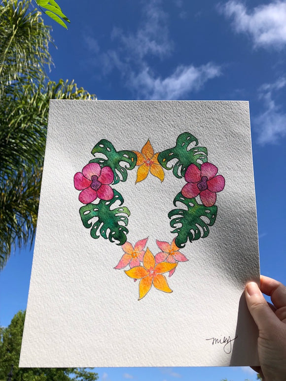 Maui Wildfire Relief Fundraiser: Original 9x11 watercolor 
