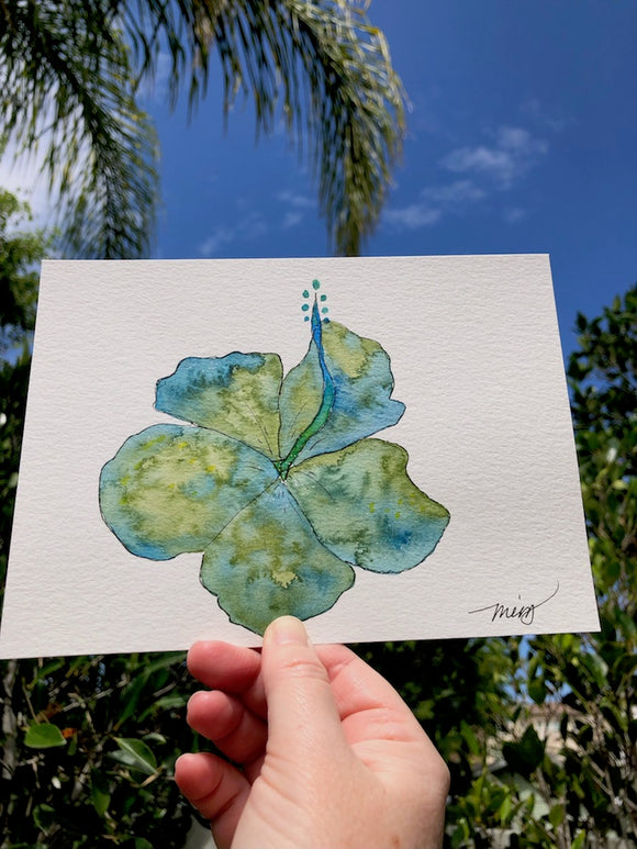 Maui Wildfire Relief Fundraiser: Original watercolor - Resilient Hibiscus