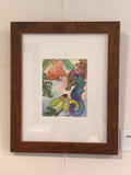 "First Trip To Paradise" 8x10 Framed Original Watercolor